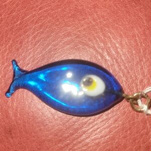Blue Glass Fish Pendant Sun Dancer